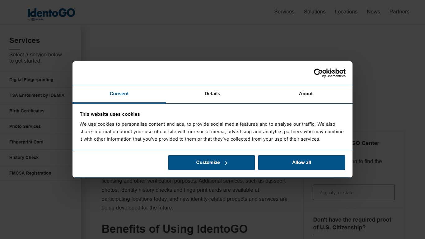 Services Provided by IdentoGO Identogo