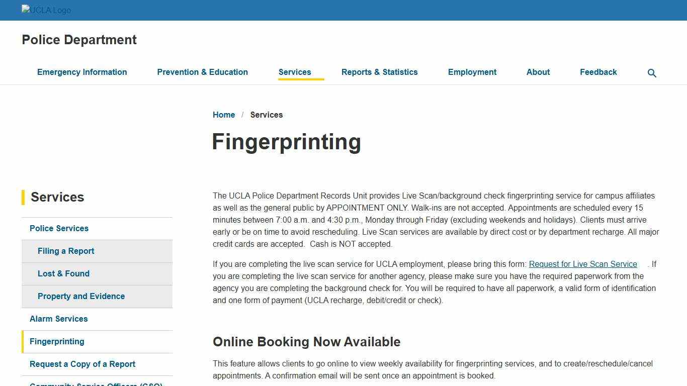 Fingerprinting Police Department